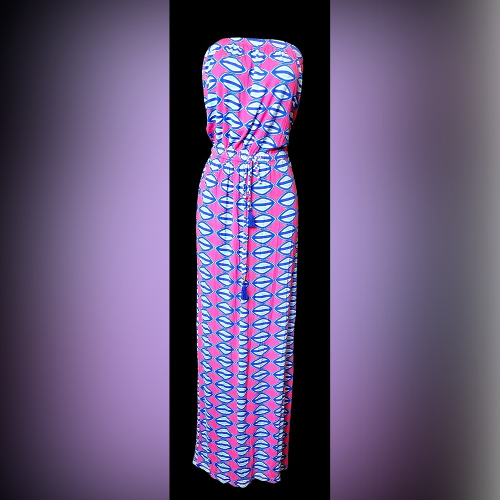 Pink and Blue Geometric Dress